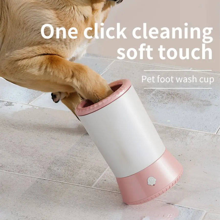 Automatic Electric Dog Paw Cleaner | USB Rechargeable, 2-Speed 360° Rotating Bristles — Portable Muddy Paw Wash Cup for Dogs & Cats