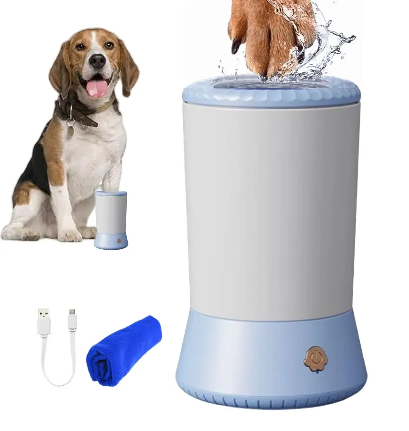 Automatic Electric Dog Paw Cleaner | USB Rechargeable, 2-Speed 360° Rotating Bristles — Portable Muddy Paw Wash Cup for Dogs & Cats