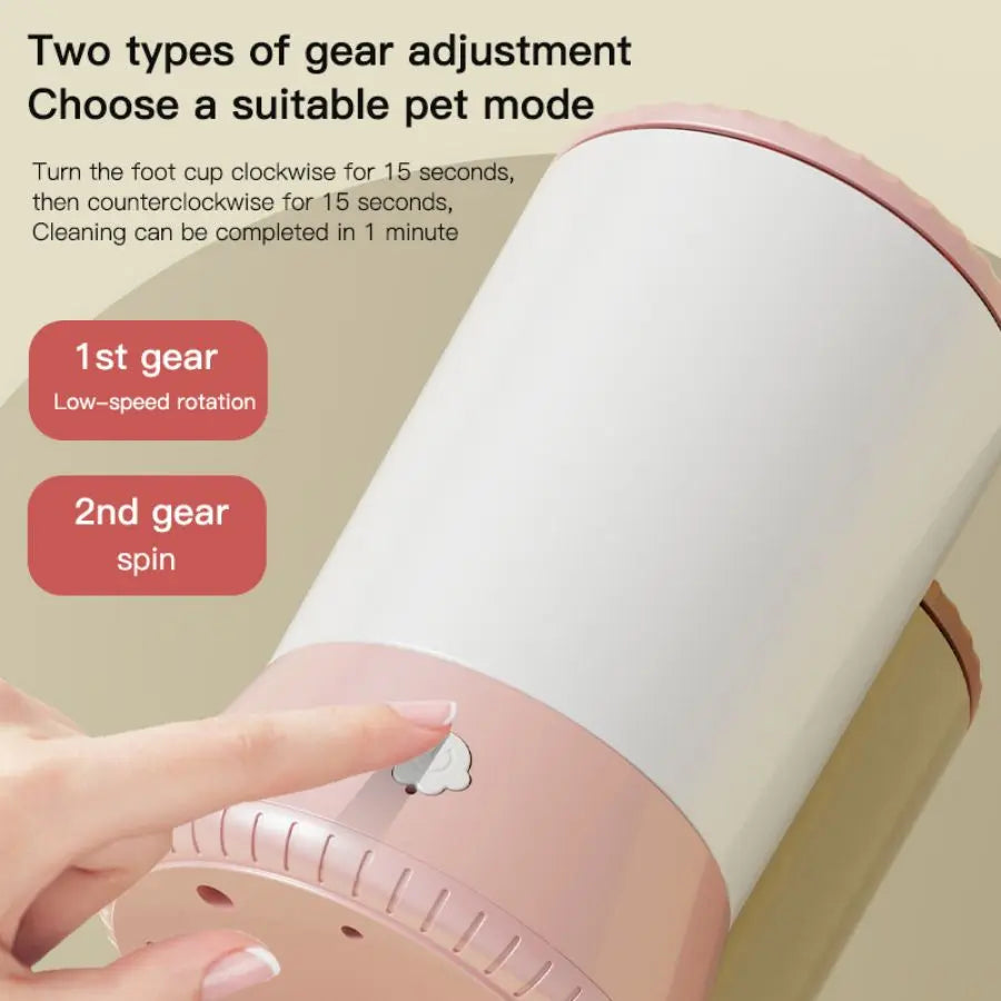 Automatic Electric Dog Paw Cleaner | USB Rechargeable, 2-Speed 360° Rotating Bristles — Portable Muddy Paw Wash Cup for Dogs & Cats
