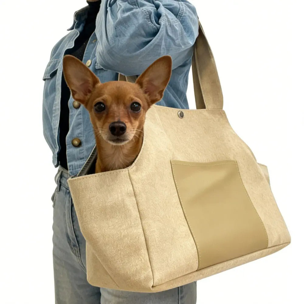 Pet Travel Tote Carrier for Small Dogs & Cats | Breathable Cooling Shoulder Bag — Portable Handheld Car Seat Carrier for Outdoor Use