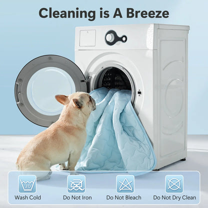 MIXJOY Pet Cooling Mat | Q-Max 0.5+ Instant Chill, Anti-Slip, Machine Washable — 4 Sizes for Dogs & Cats, Indoor, Outdoor & Travel Use